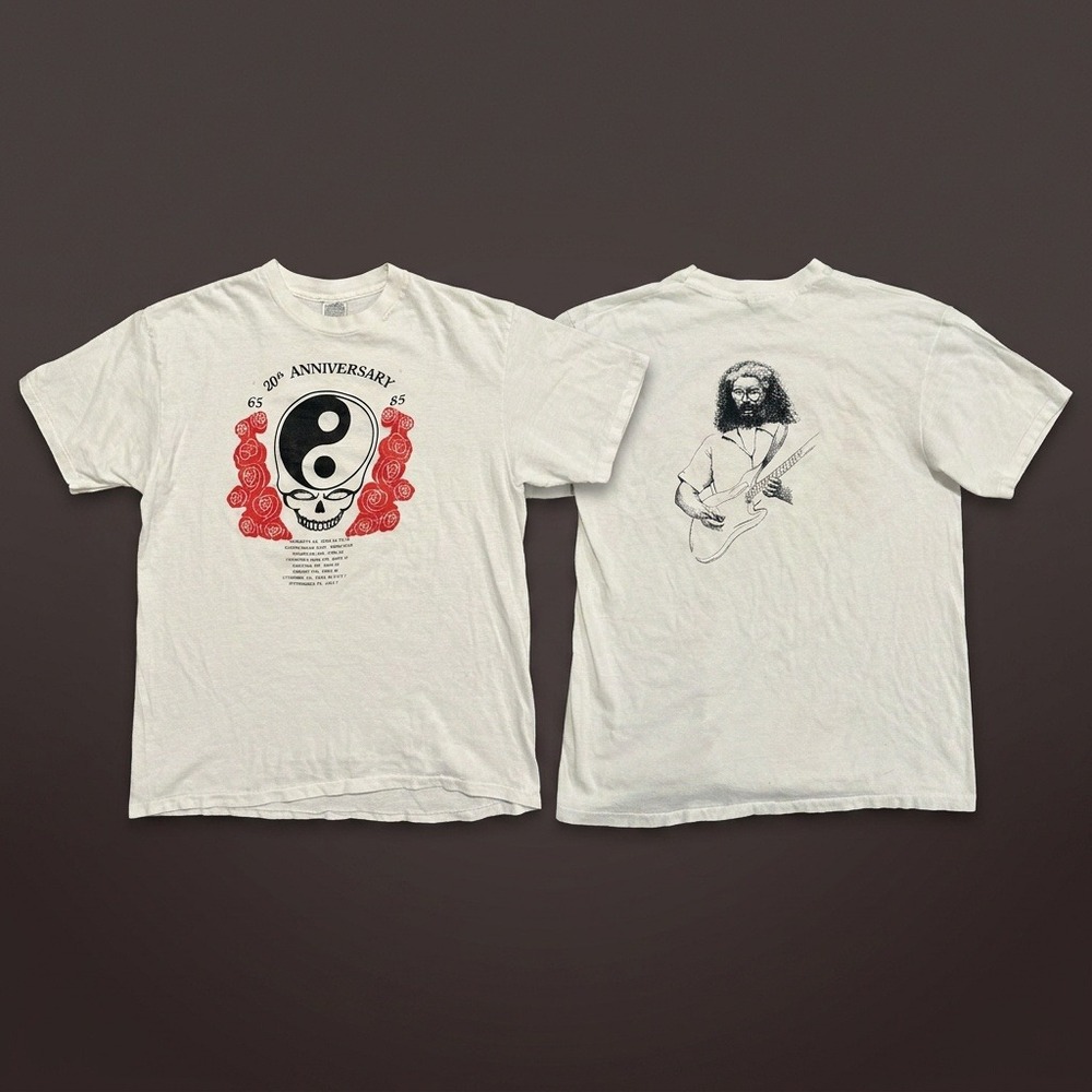 Vintage 1985 Grateful Dead 20th Anniversary Tour T-Shirt Single Stitch XL Skull